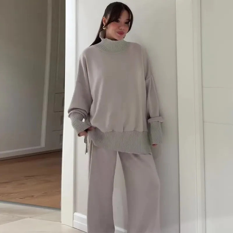 knitted comfortable two-piece suit