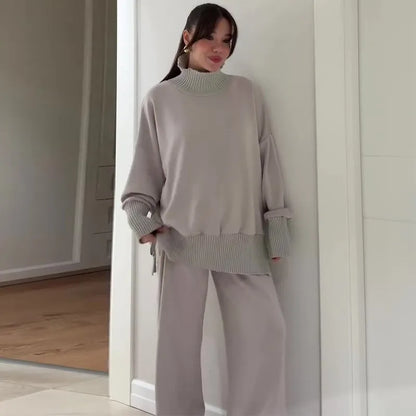 knitted comfortable two-piece suit